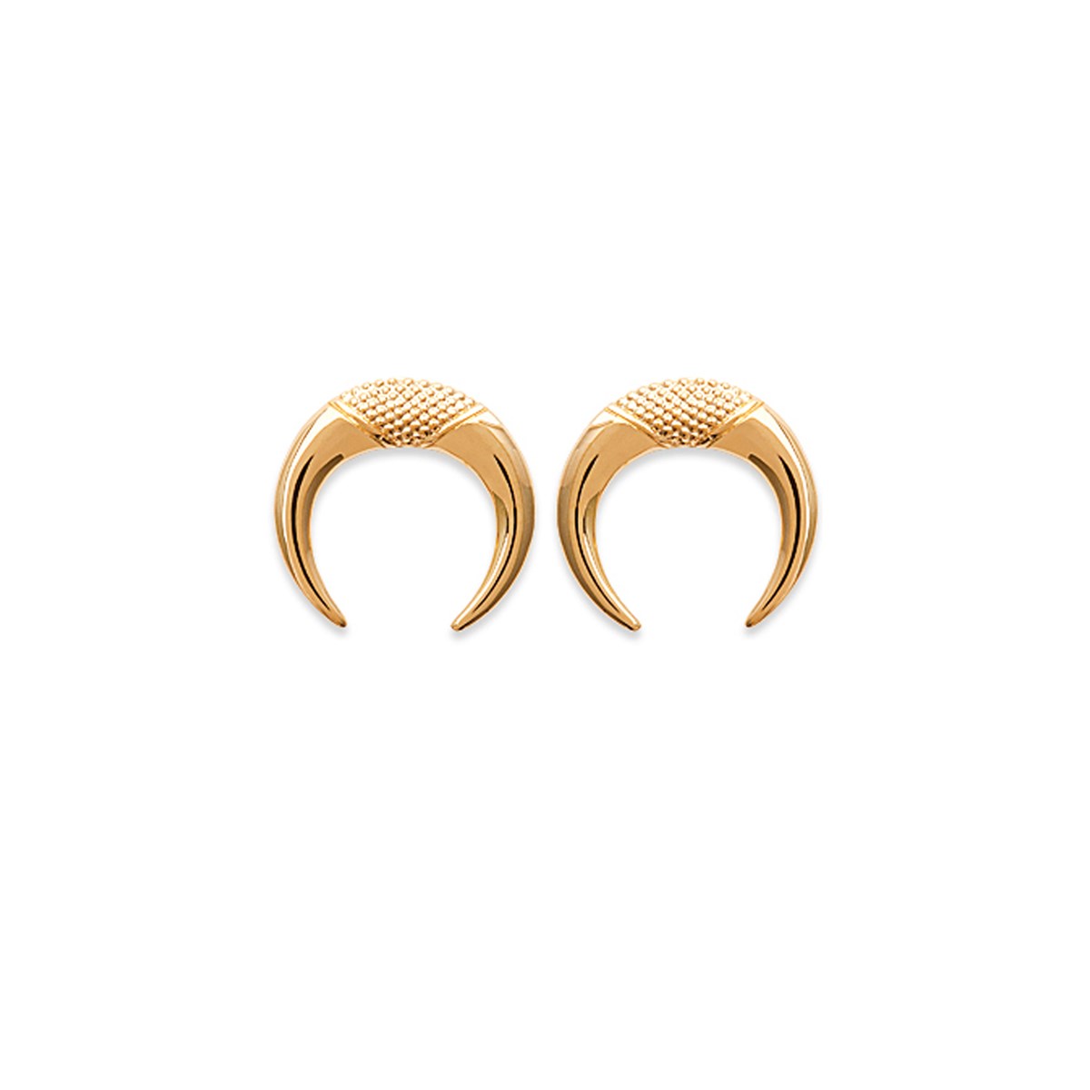 Boucles d'oreilles rondes plaqué or ou argent CORNES - Lorenzo R
