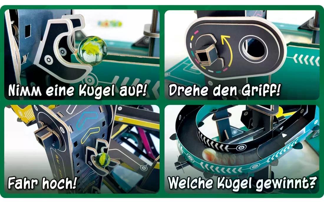 Experimentierkasten Kugelbahn selber bauen 143-teilig, DE143-teiliger Kugelbahn Bausatz