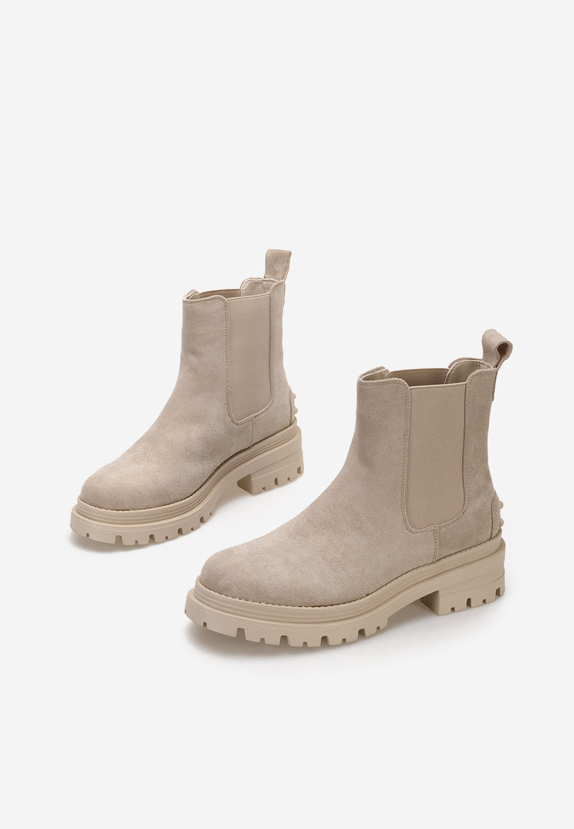 Bottines chelsea femme beige Sallia