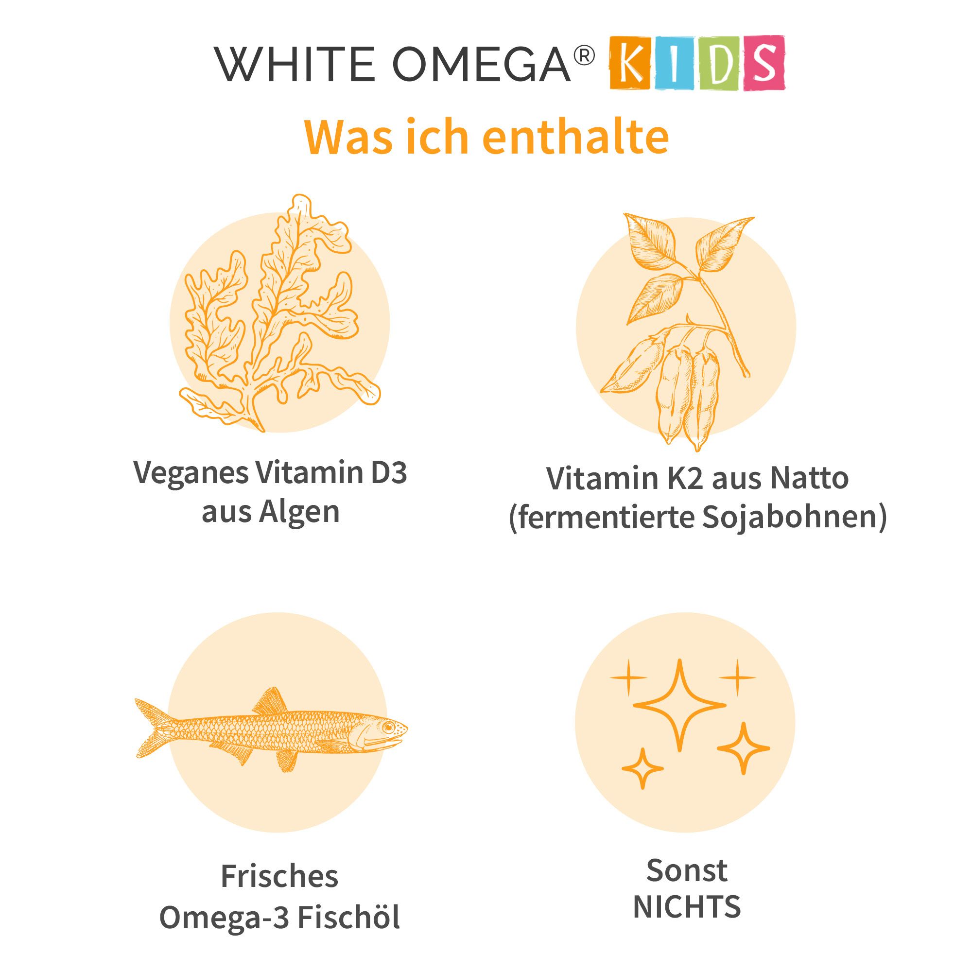 WHITE OMEGA® Kids Vitamin D3+K2 Kapseln