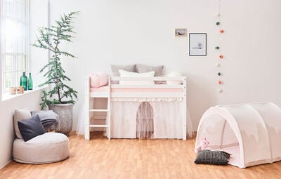 Hoppekids ECO Dream Basic Halvhøy Loftseng 70x160, Hvit