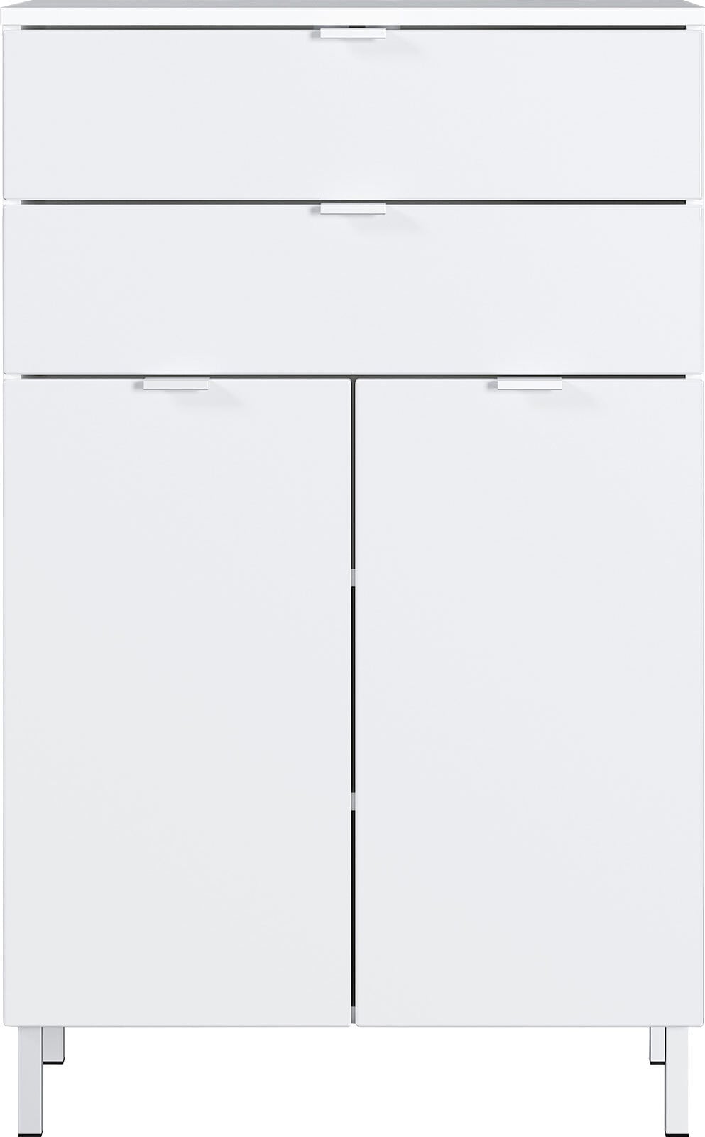 Kommode FEY 60 x 97 cm Weiß/ HG Weiß