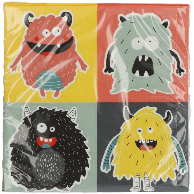 20 Partyservietten - Monster Party - ca. 33 x 33 cm