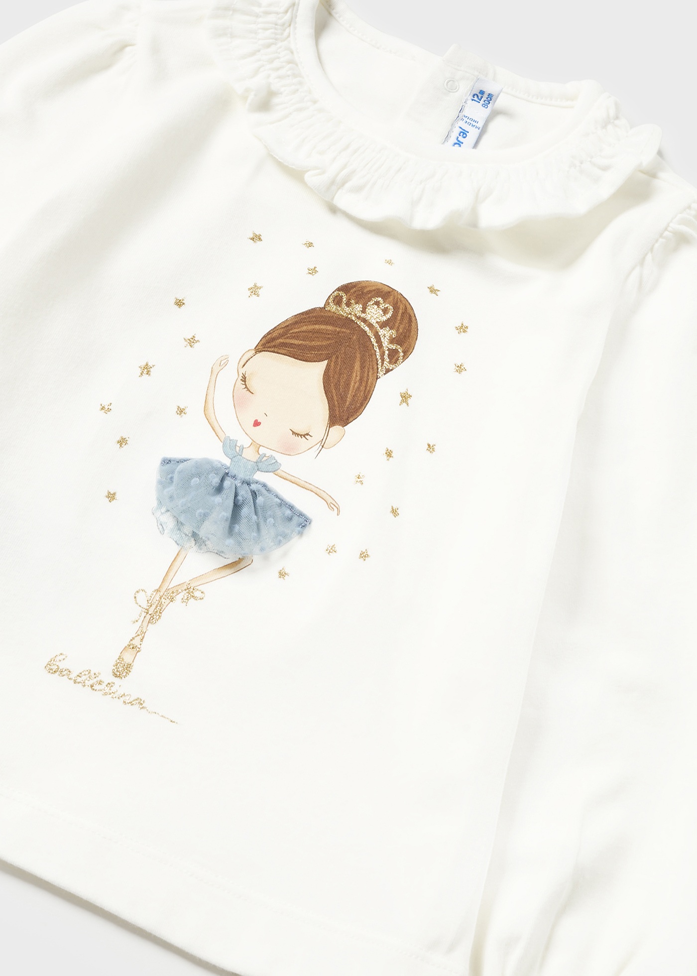 Camiseta infantil com babados Better Cotton