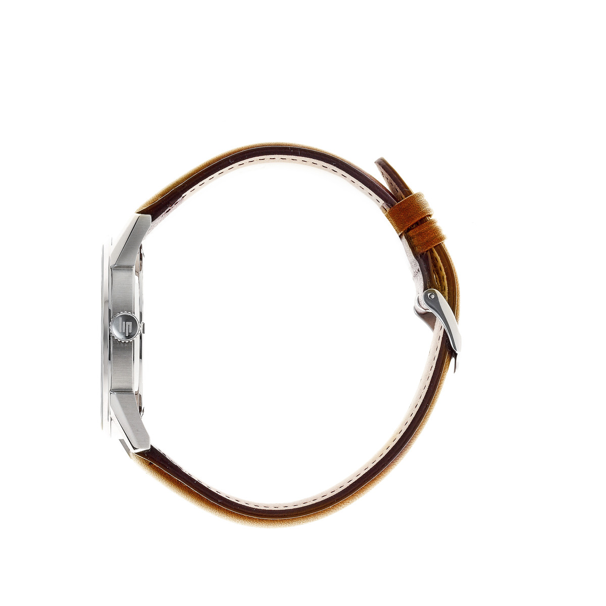 Montre Lip homme acier cuir marron