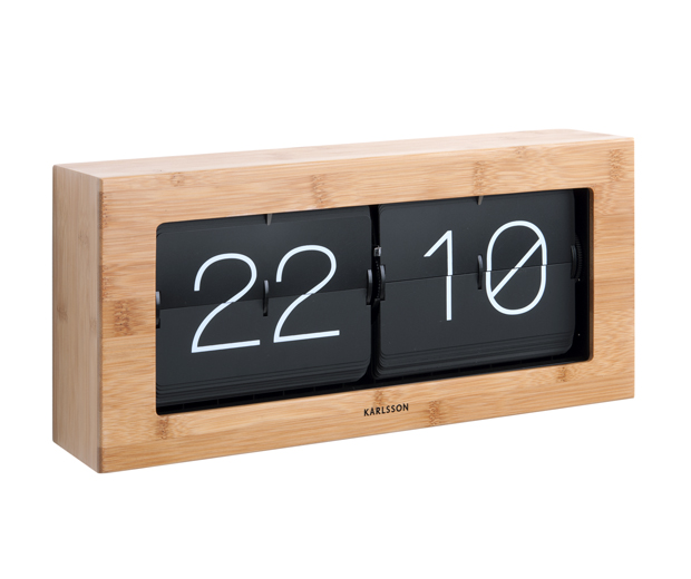 Wall / Table clock Boxed Flip XL bamboo