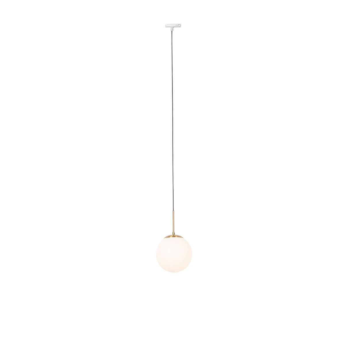 Art Deco hanglamp goud met opaal glas incl. rail adapter wit 1-fase - Iconic Flore