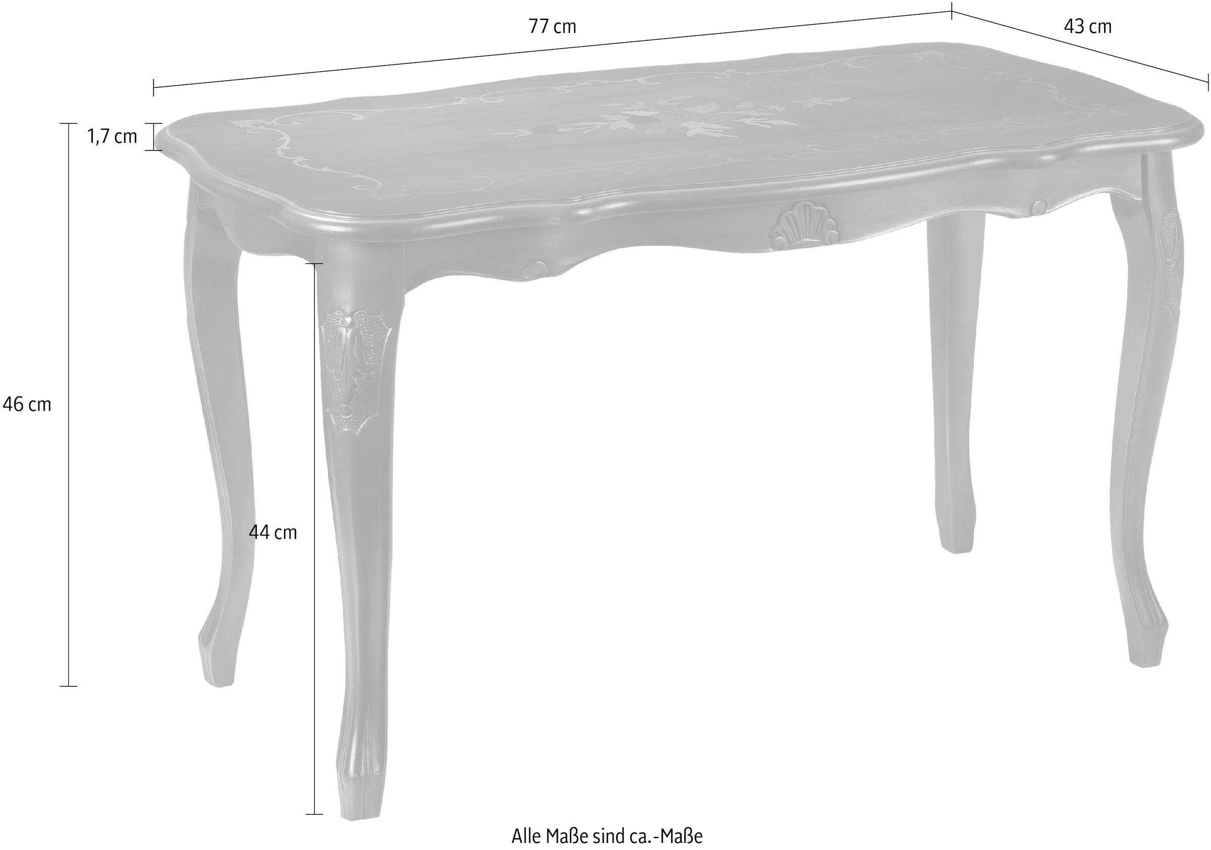 Home affaire Beistelltisch »Alina« Breite 77 cm