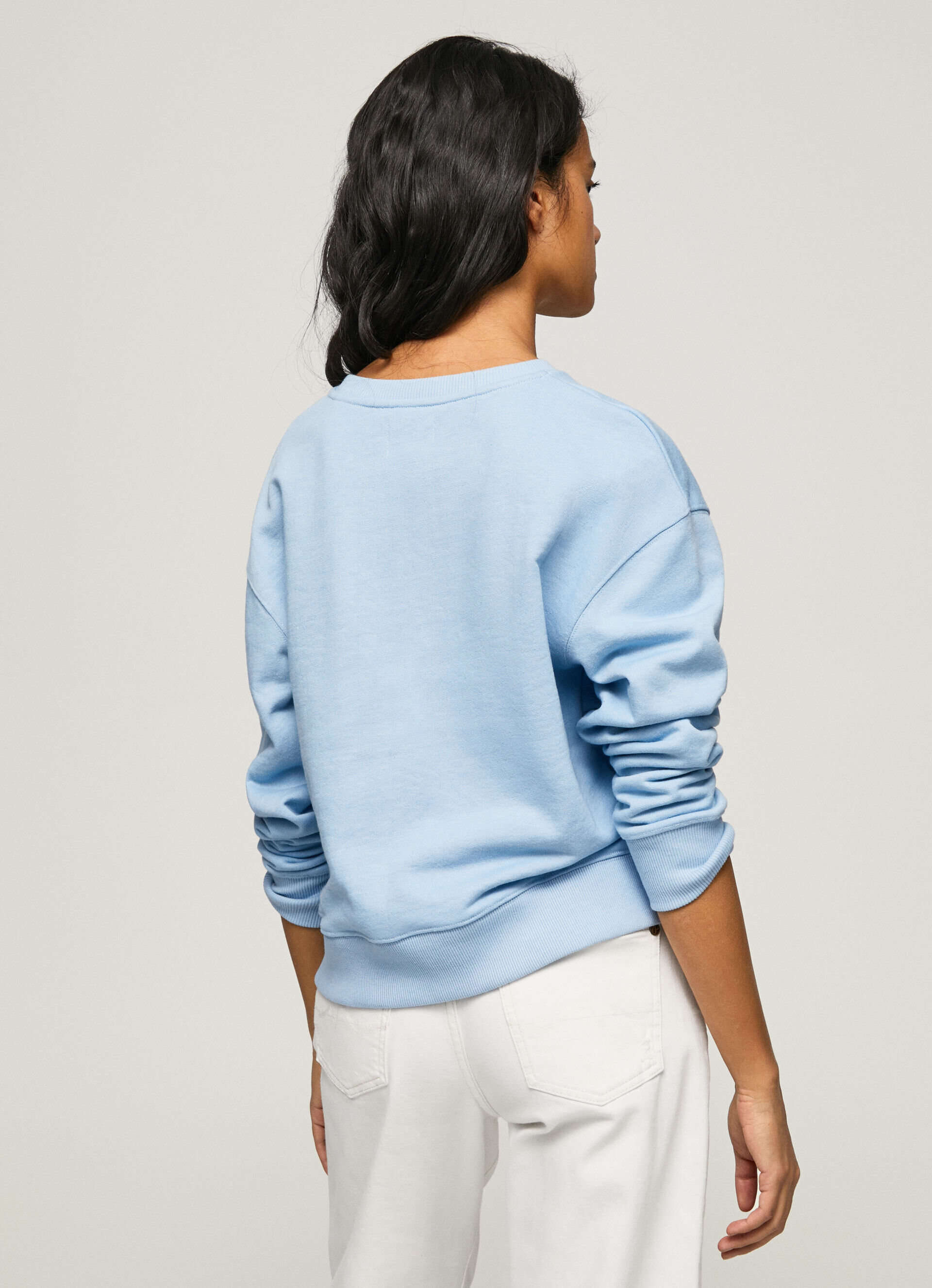 MOLETOM COM LOGOTIPO ESTAMPADO - azul-marinho