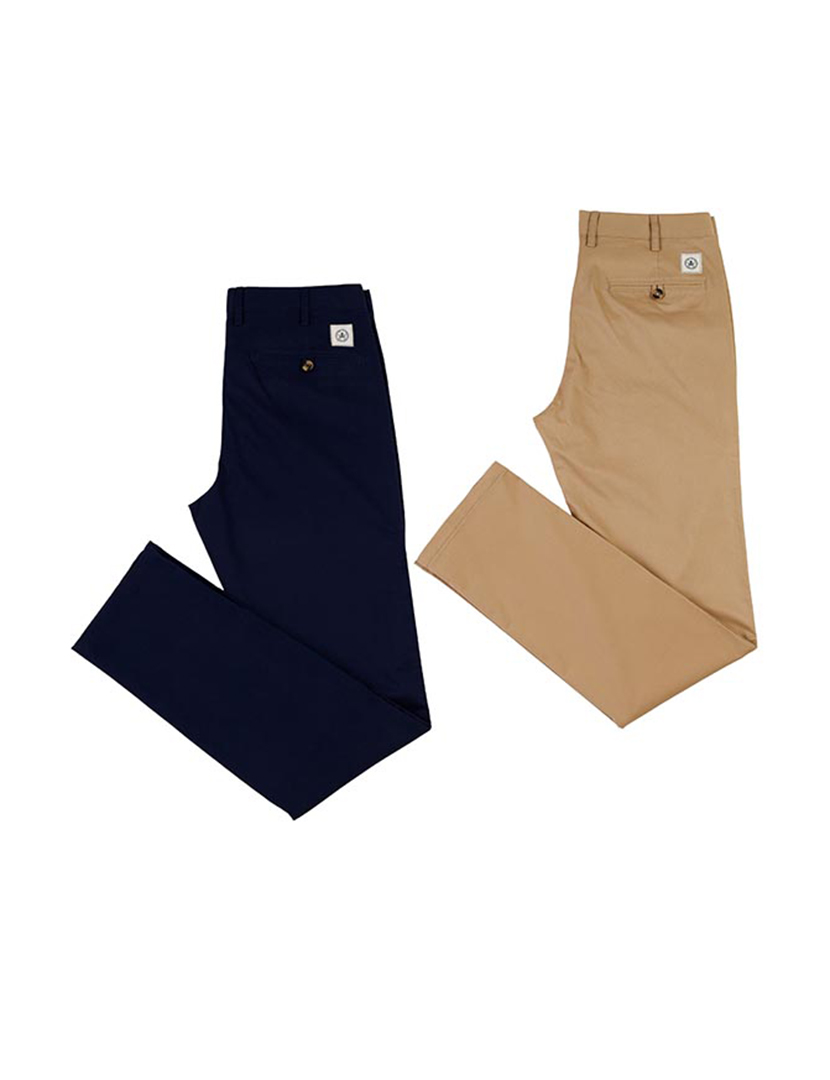 Pack of 2 Chino Trousers in Blue and Brown
