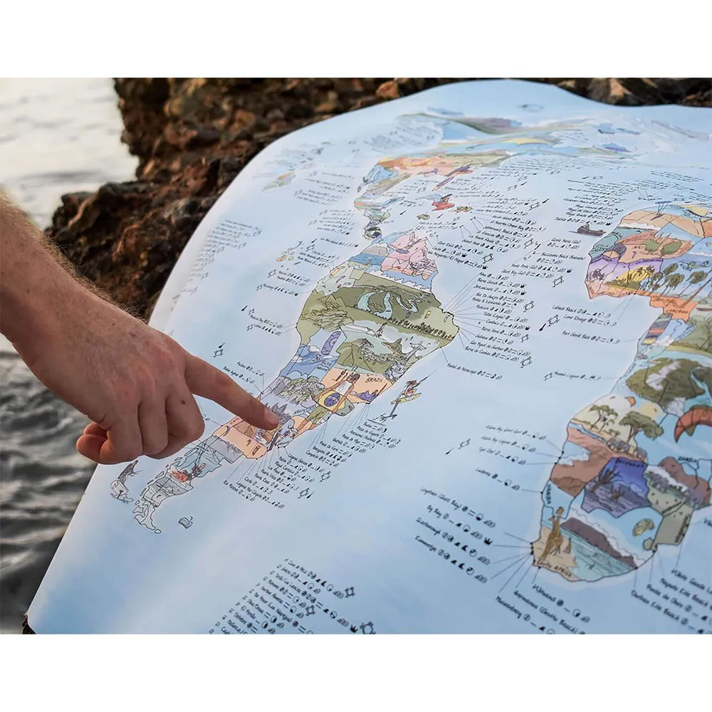 Mapas incríveis Mapa de kitesurf: Os melhores lugares do mundo toalha