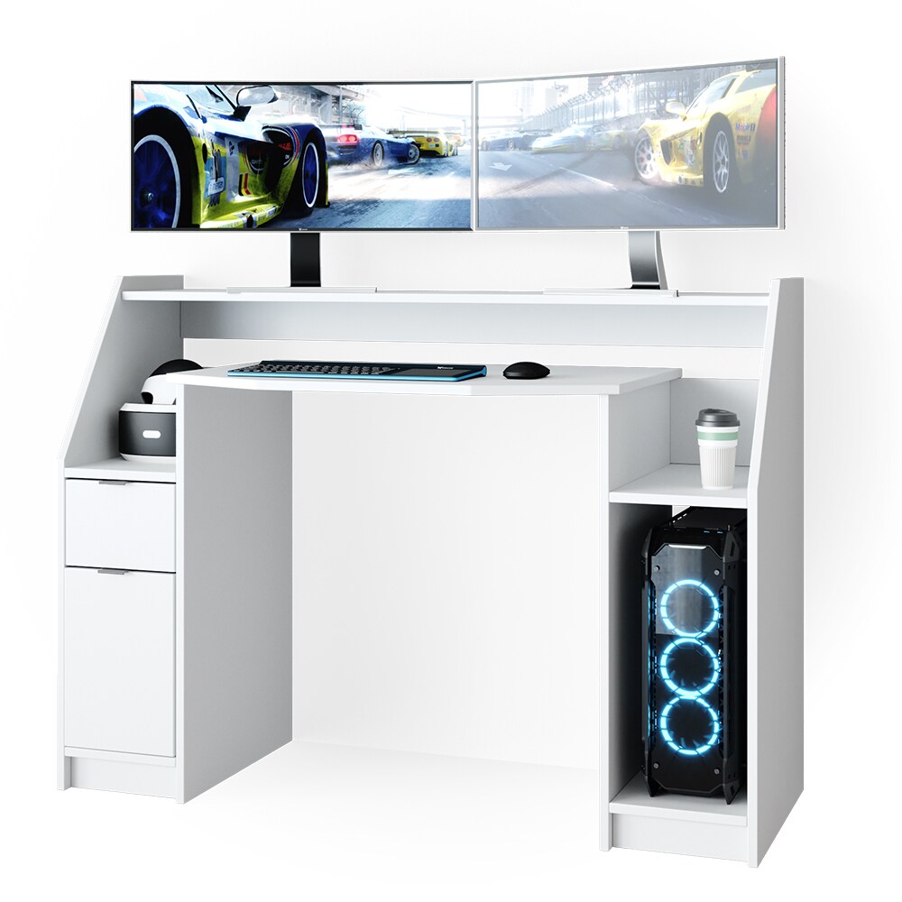VICCO Computertisch Joel PC-Tisch Weiß Gamingtisch Schreibtisch Gamertisch