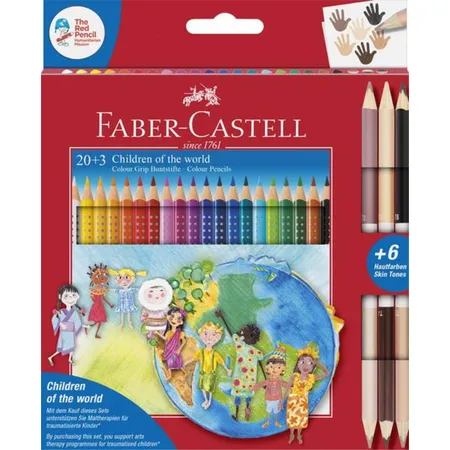 Faber-Castell Colour Grip Children of the world Buntstift dreikant 20+3