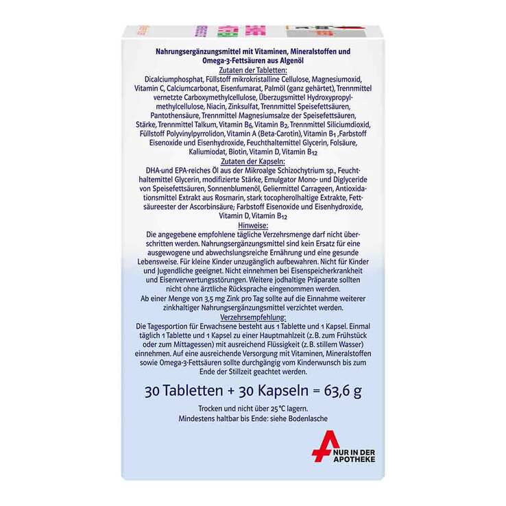 Doppelherz Schwangere + Mütter vegan system Kombipackung, 60 St