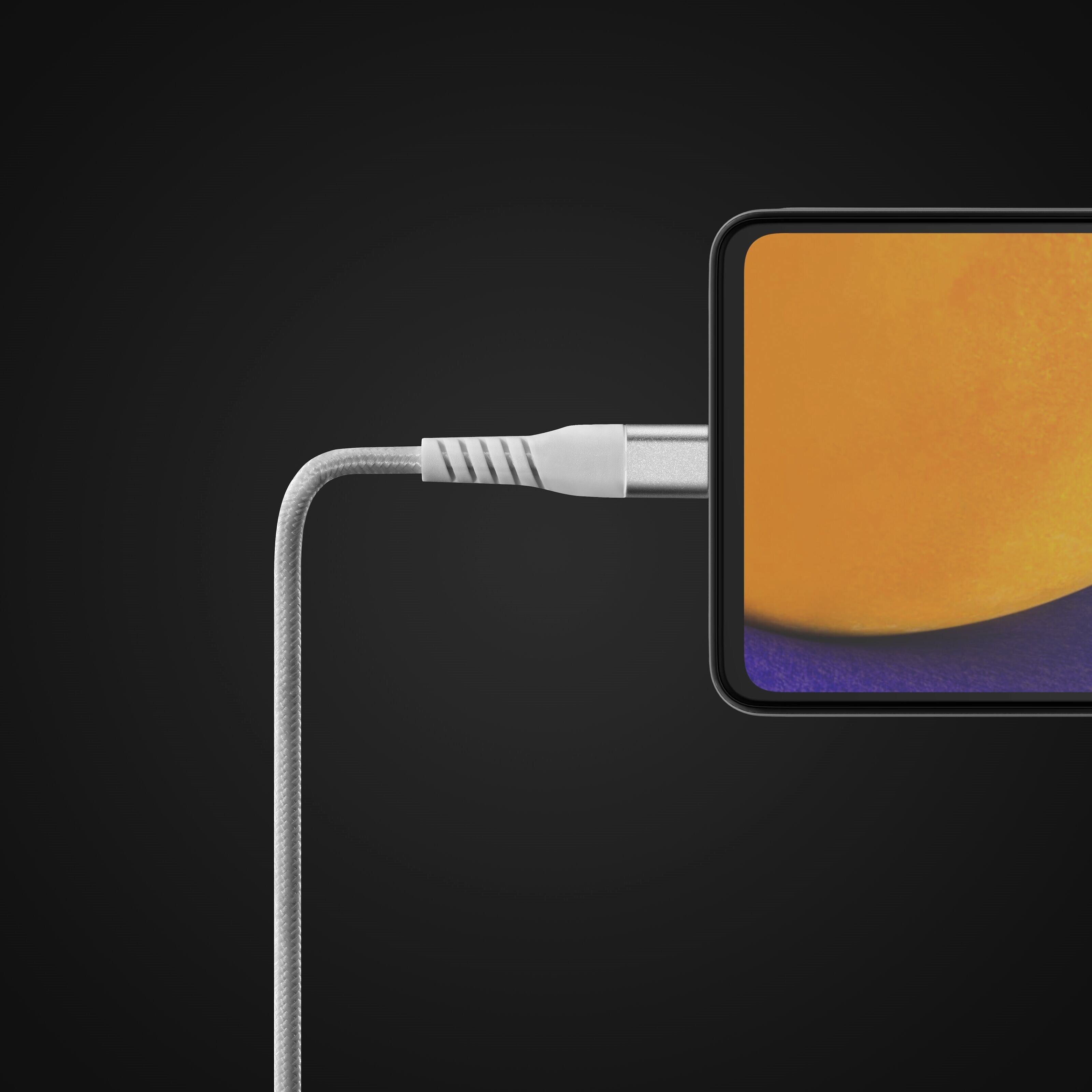 Linocell Premium Kevlar USB-C 3.2-kabel - Hvit 1 m