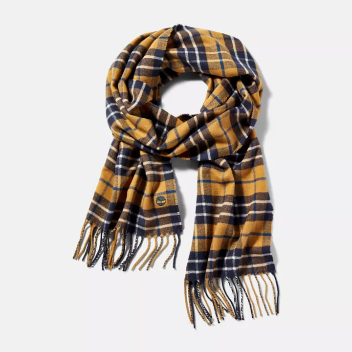 Coffret cadeau écharpe à carreaux Cape Neddick pour homme en jaune
