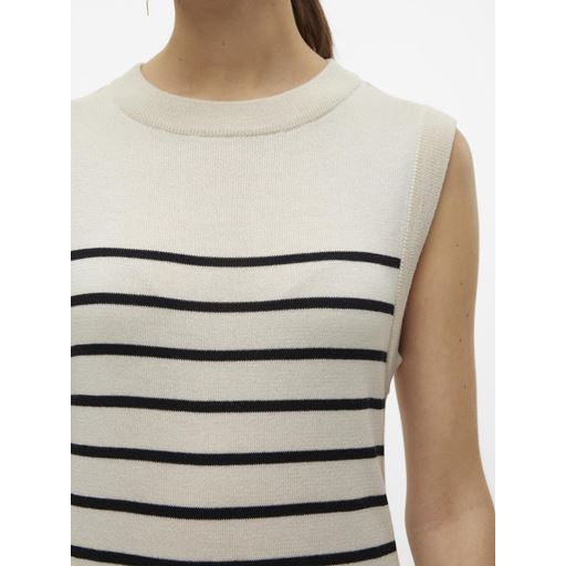 Vero Moda Halo Stripe Kjole, Birch/Black, XS