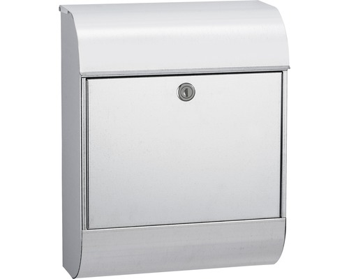 MEFA brievenbus, gegalvaniseerd staal, BxHxD 352/450/160 mm, Pearl 872, gegalvaniseerd, met geïntegreerd krantenvak