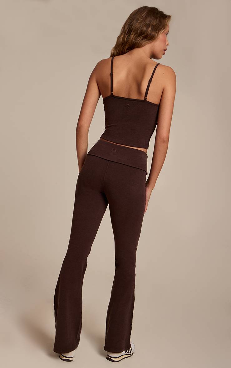 Chocolat Pantalon De Yoga En Coton Doux Mélange Prune Profond