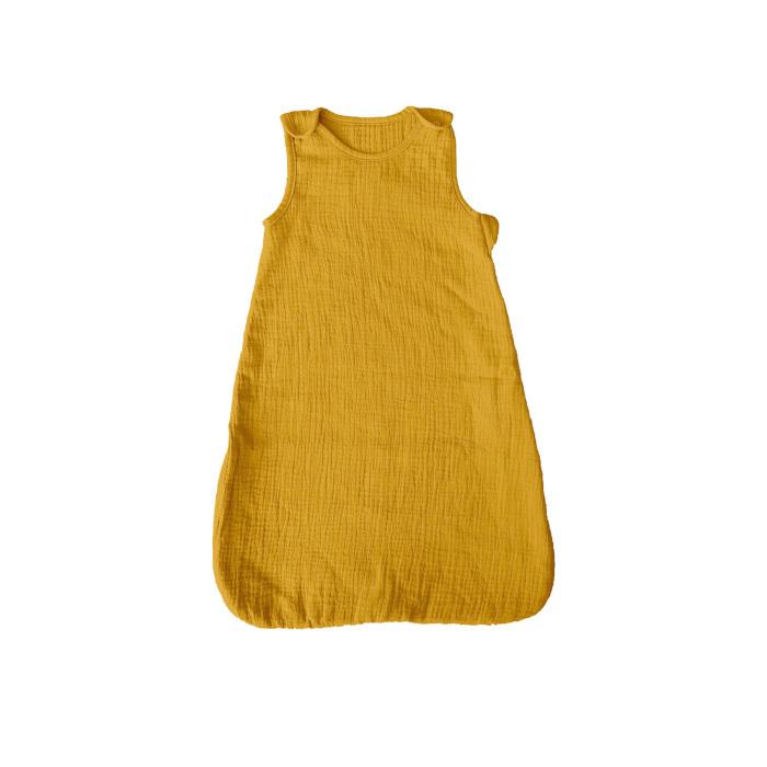 GIGOTEUSE SANS MANCHES ZIP GAZE DE COTON 40X70CM MOUTARDE