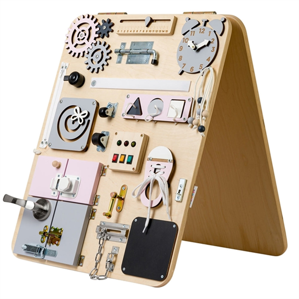 Woobiboard PLUS Busy Board Natural/Rosa