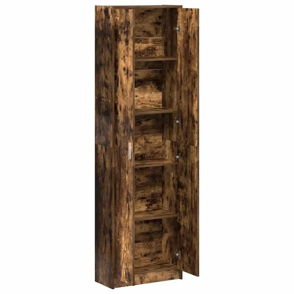 vidaXL - 2-deurs Kledingkast met planken - Hout - Gerookt eiken - 55x25x189 cm