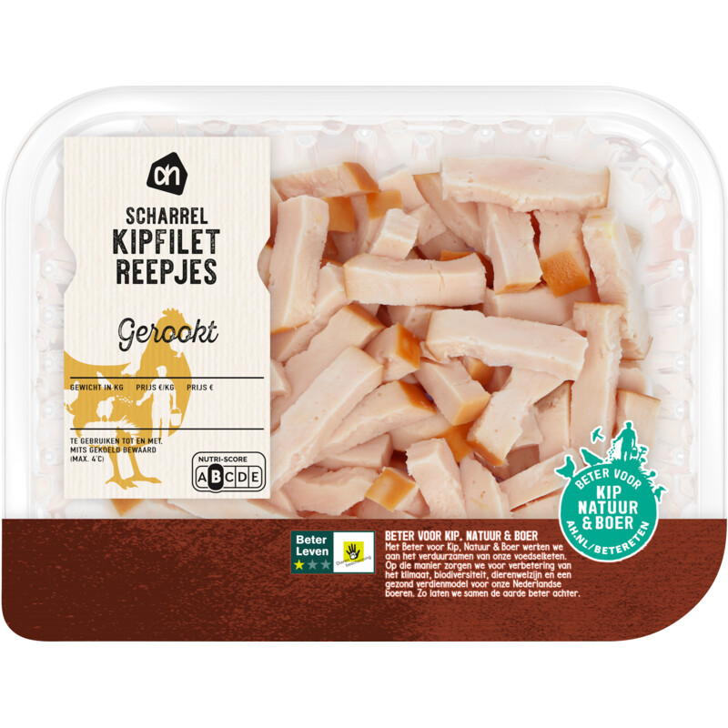 AH Scharrel kipfiletreepjes gerookt