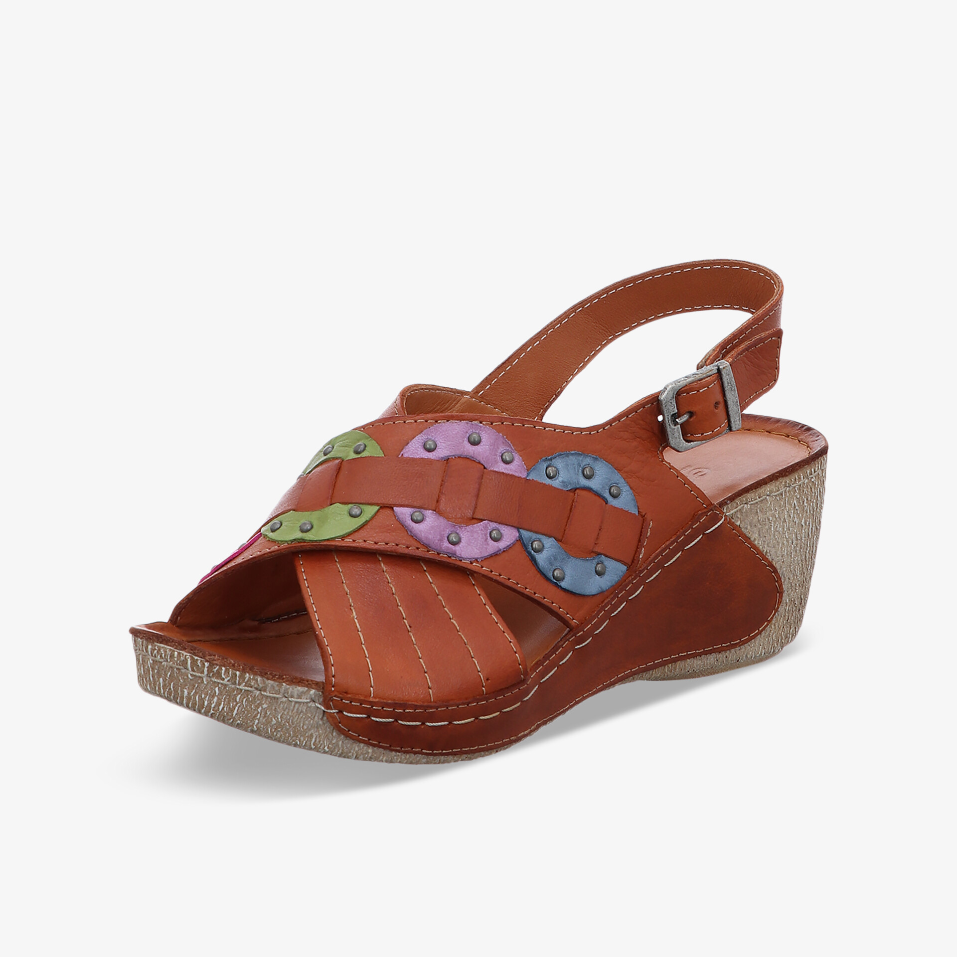 Gemini Damen Keilsandalen braun