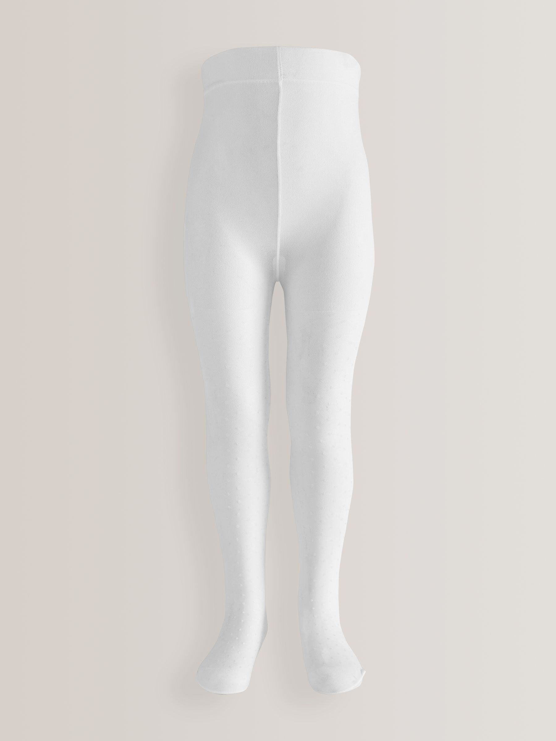 Wit - 40-denier maillot met stippen