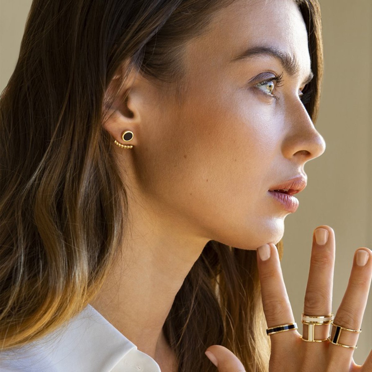 Boucles d'oreilles Bangle Up Comète 2 en 1 bleu nuit