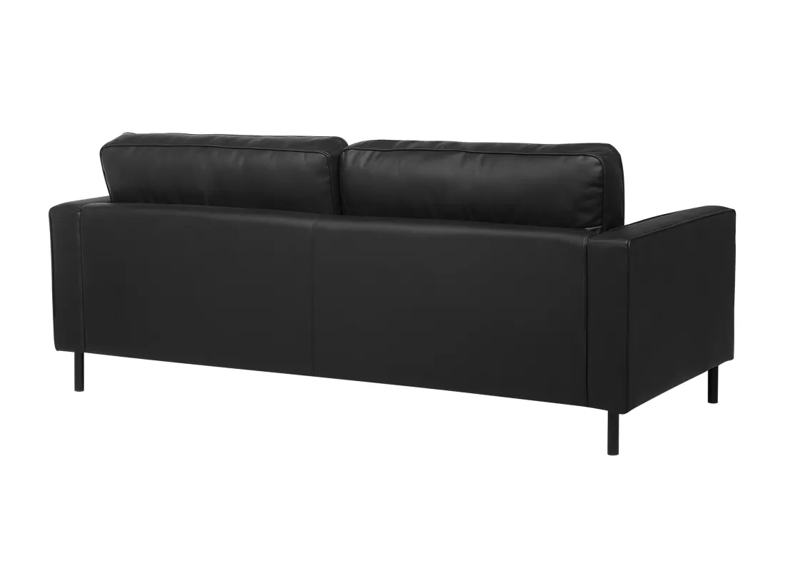 Ensemble canapé et fauteuil en cuir noir 4 places SAVALEN