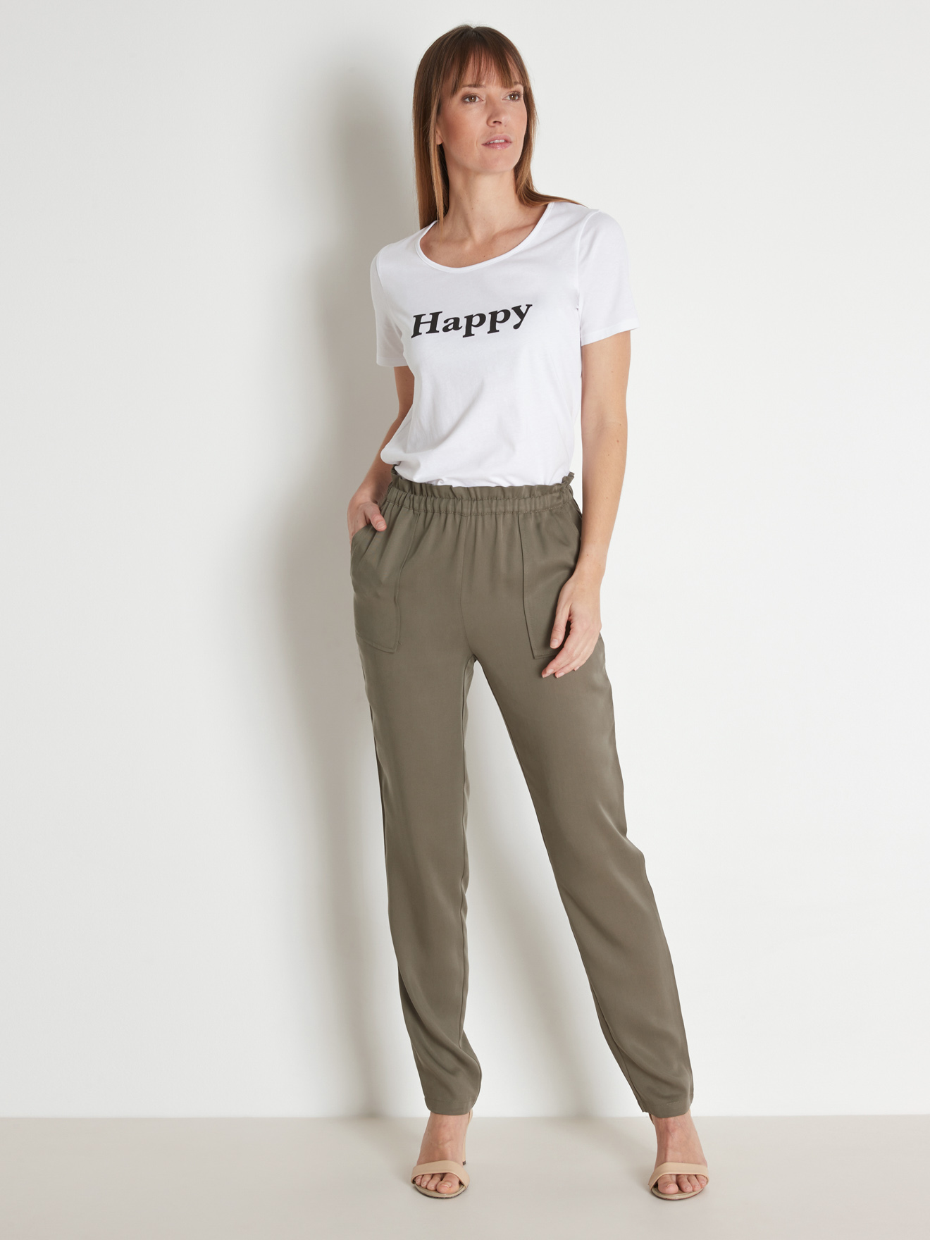 Pantalon à grandes poches en lyocell