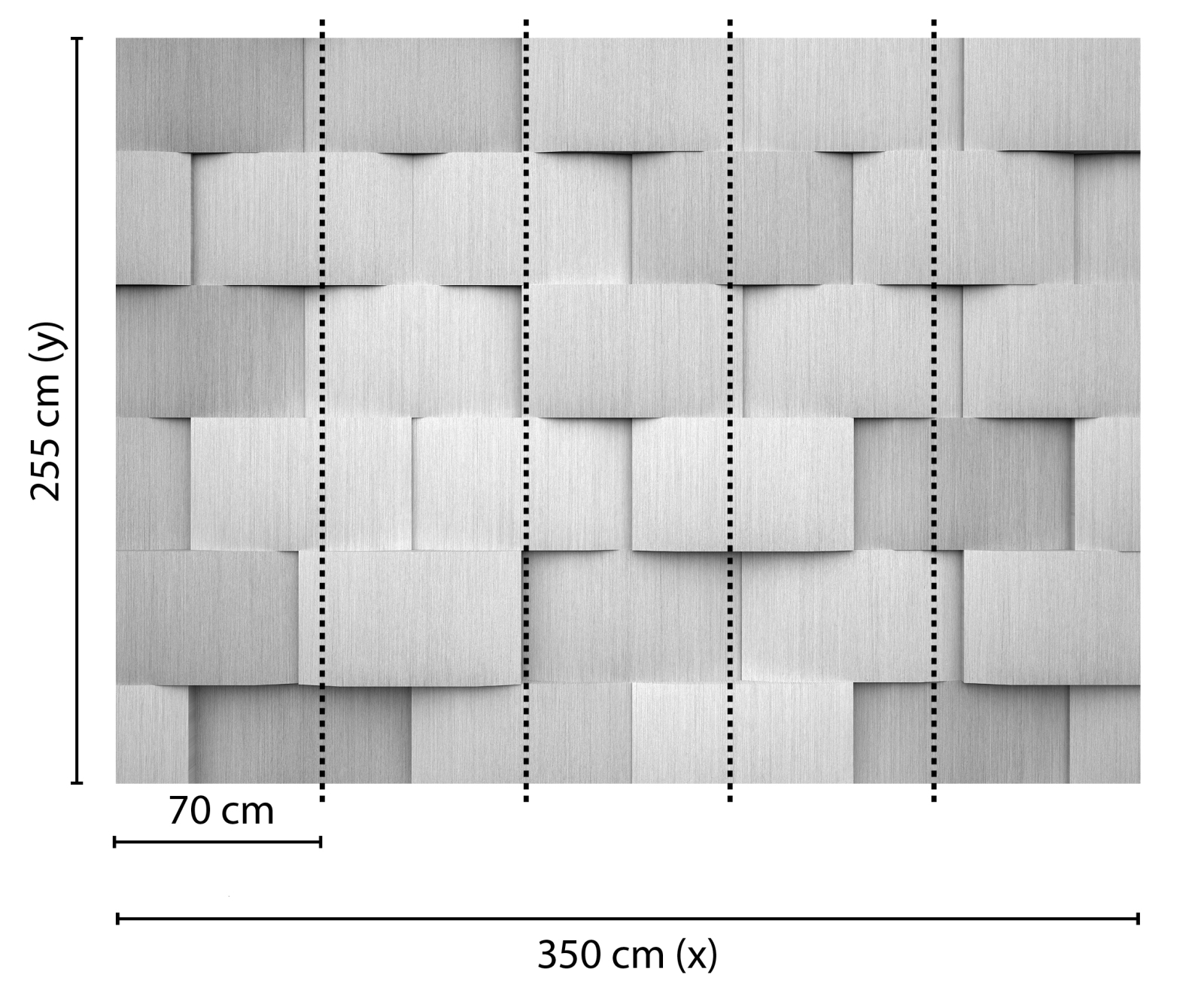 Fototapete DESIGNWALLS - 3D-Muster - grau - 2,55 Meter