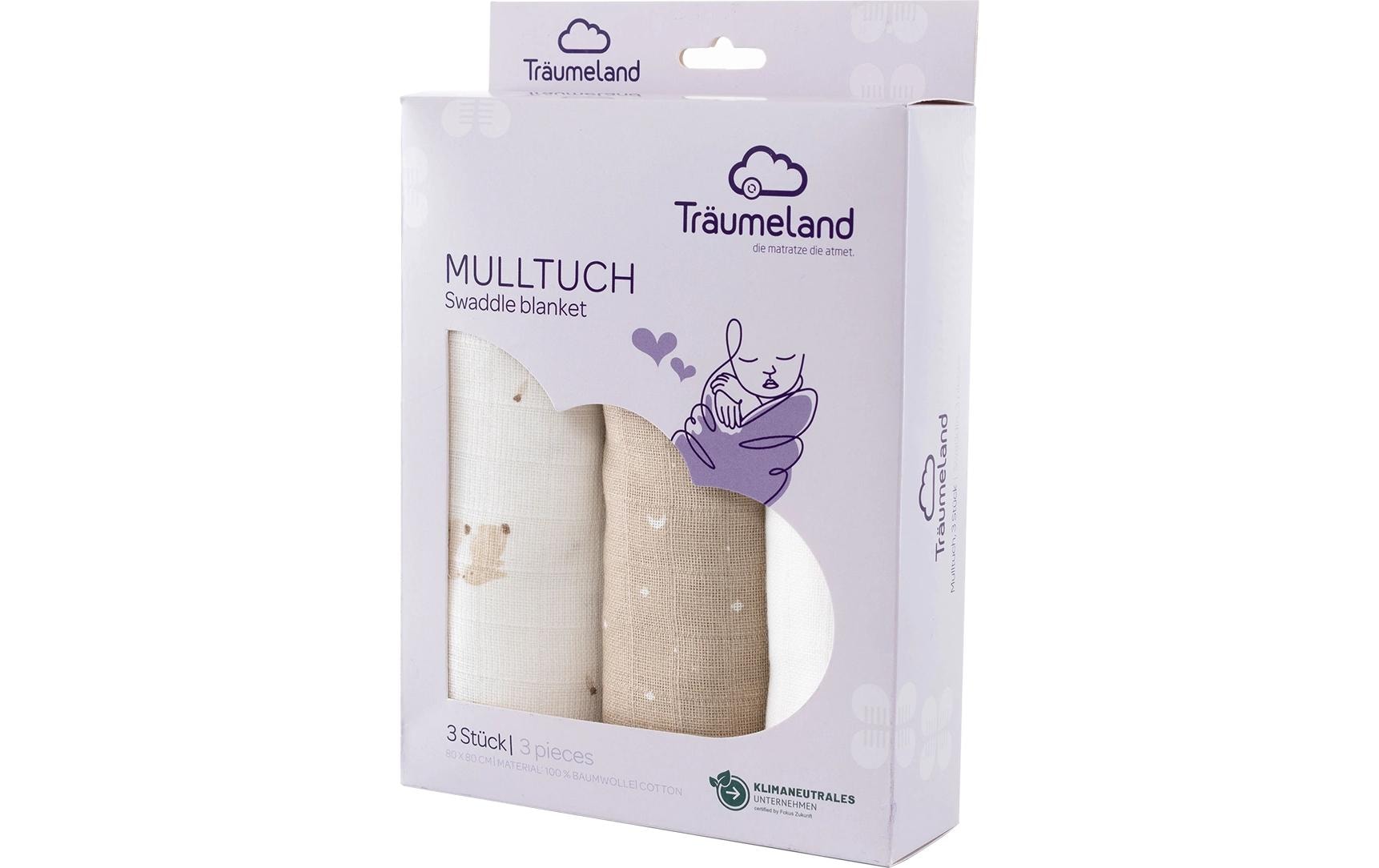 Mulltuch Hophop Bunny beige 3er Set, 80 x 80 cmKuschelweiche Stoffwindeln mit zeitlosem Sternchenprint