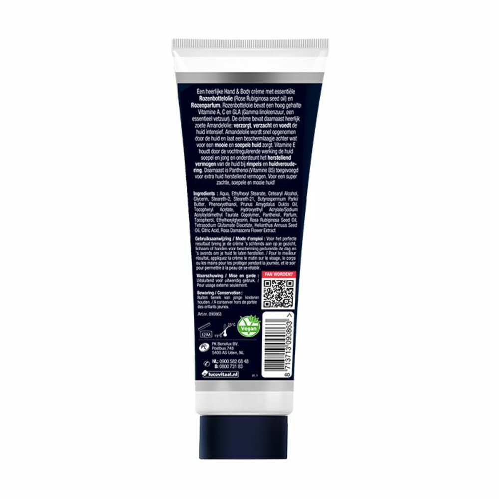 Lucovitaal Hand & Body Creme Rozen Wonder tube100 ml