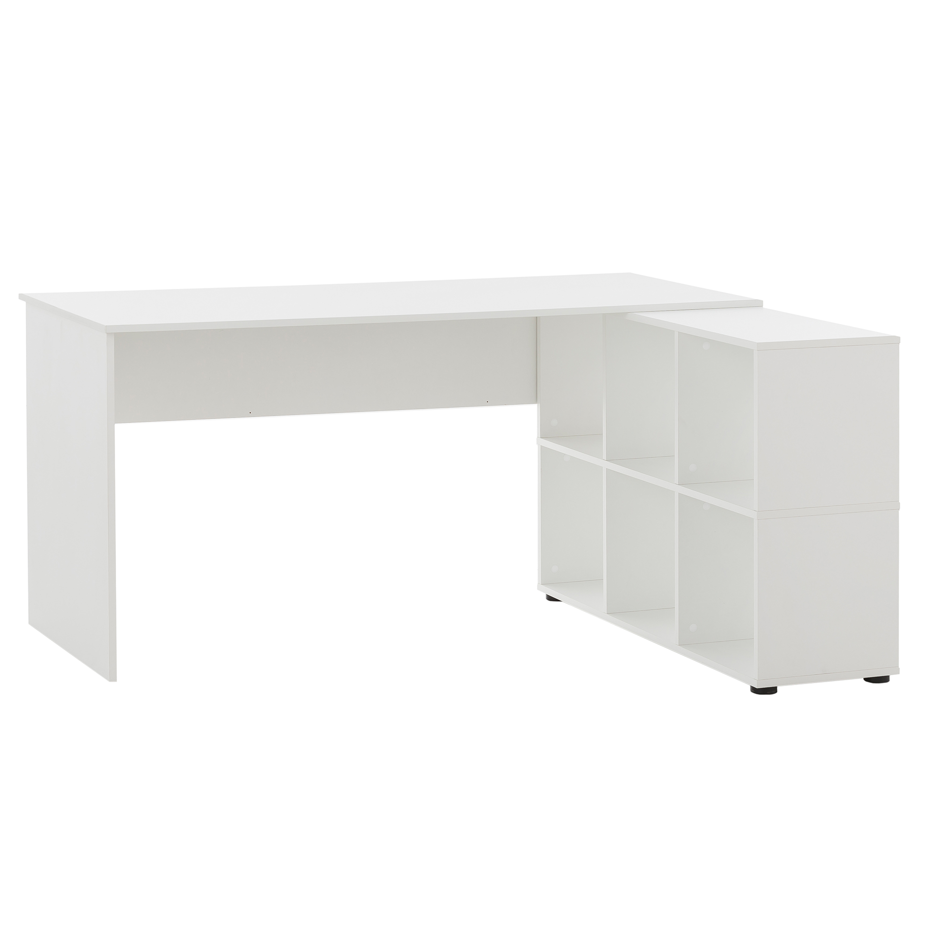 Eck-Schreibtisch - weiß - mit Regal - 150 cm