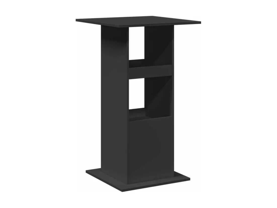 Table de bar avec rangement noir 60x60x102 cm bois d’ingénierie