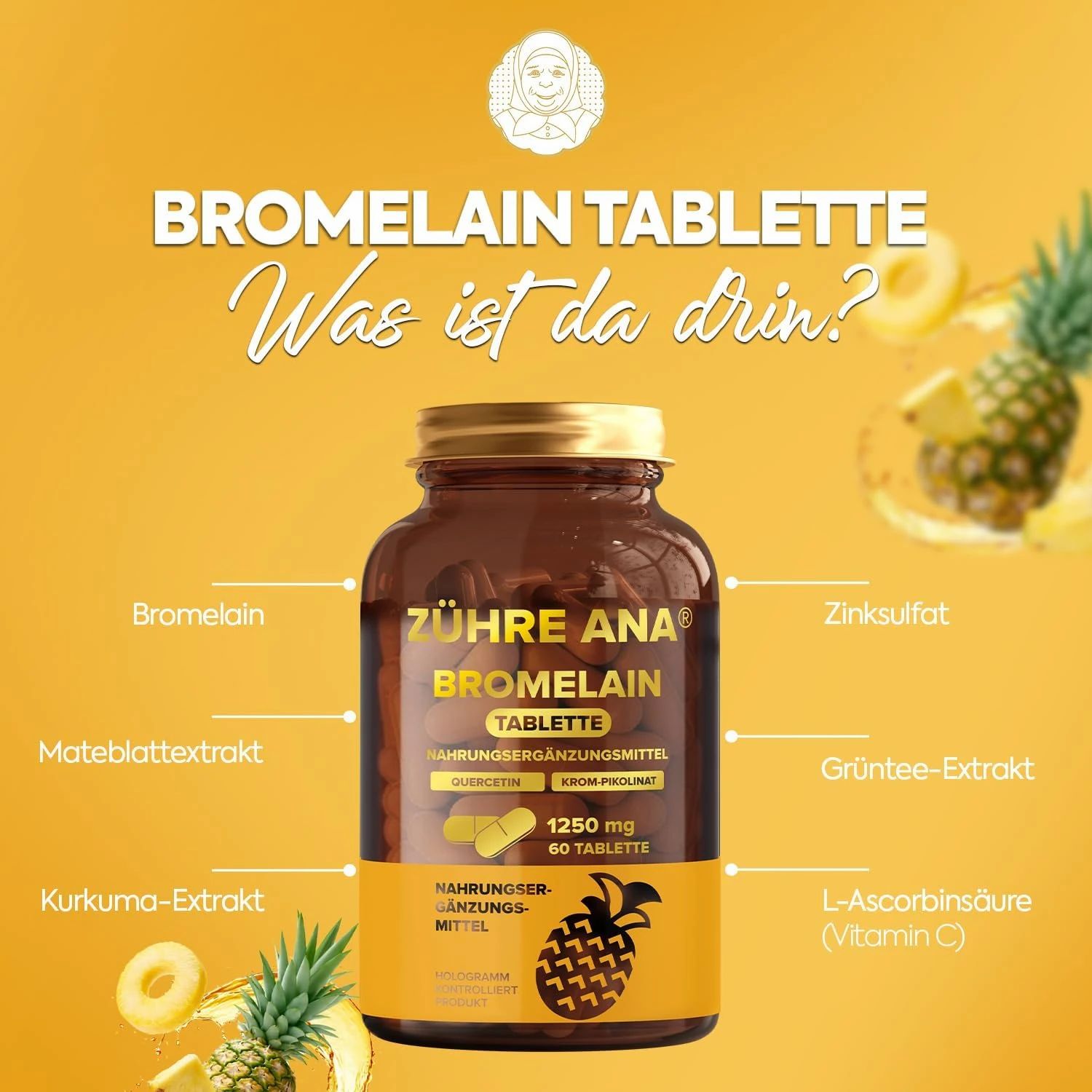 Zühre Ana Bromelain Kapseln mit Ananasextrakt
