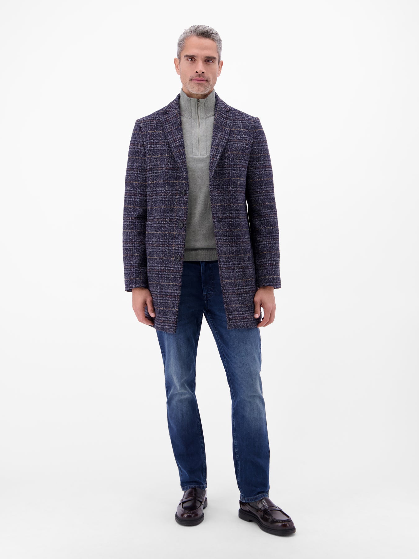 Flachstrickpullover mit Troyerkragen