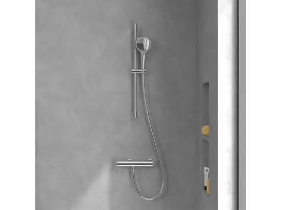 Mitigeur mécanique douche VILLEROY ET BOCH Dawn Chrome + Ensemble de douche VILLEROY ET BOCH Verve Showers 3 jets
