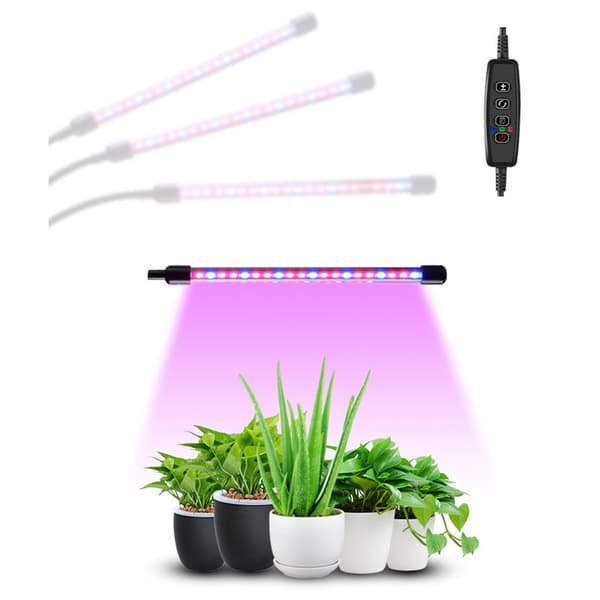 3 Head Grow Light 60 LED-pærer Plantedyrking Automatisk PÅ/AV