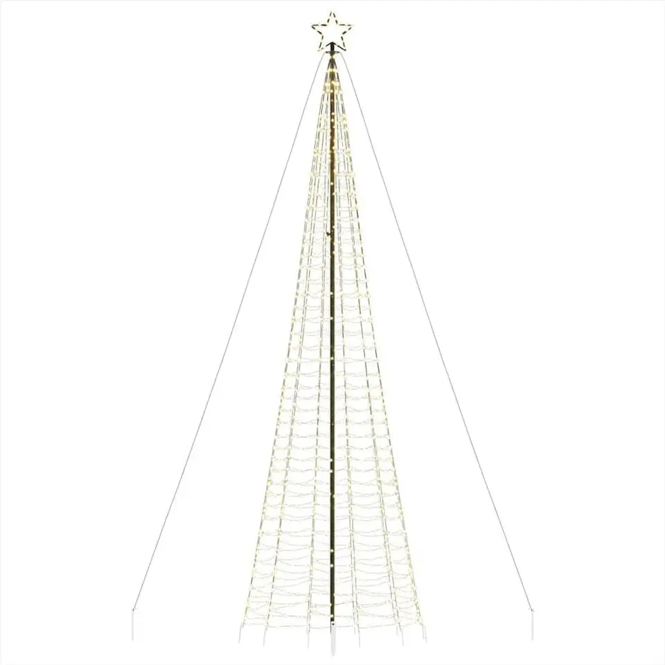 vidaXL - LED-kerstboom met spikes 1534 LEDs 166,5x500 cm - Warmwit - Koper