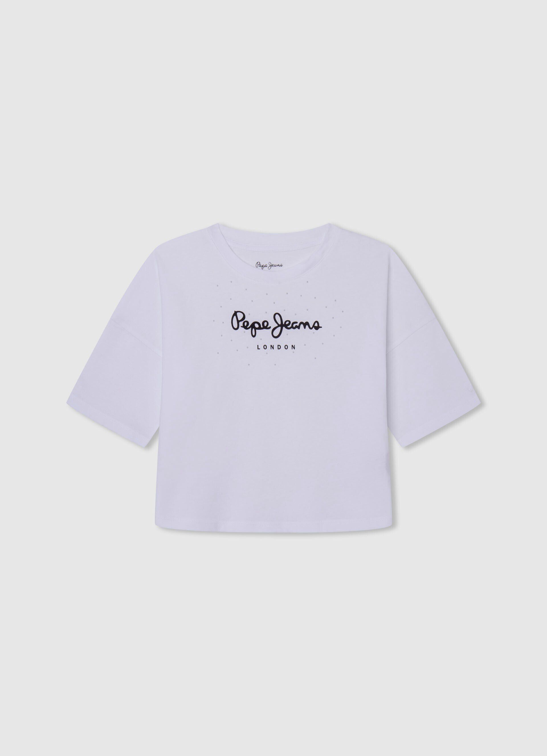 Camiseta FIT BOXY com estampa do logo - branca