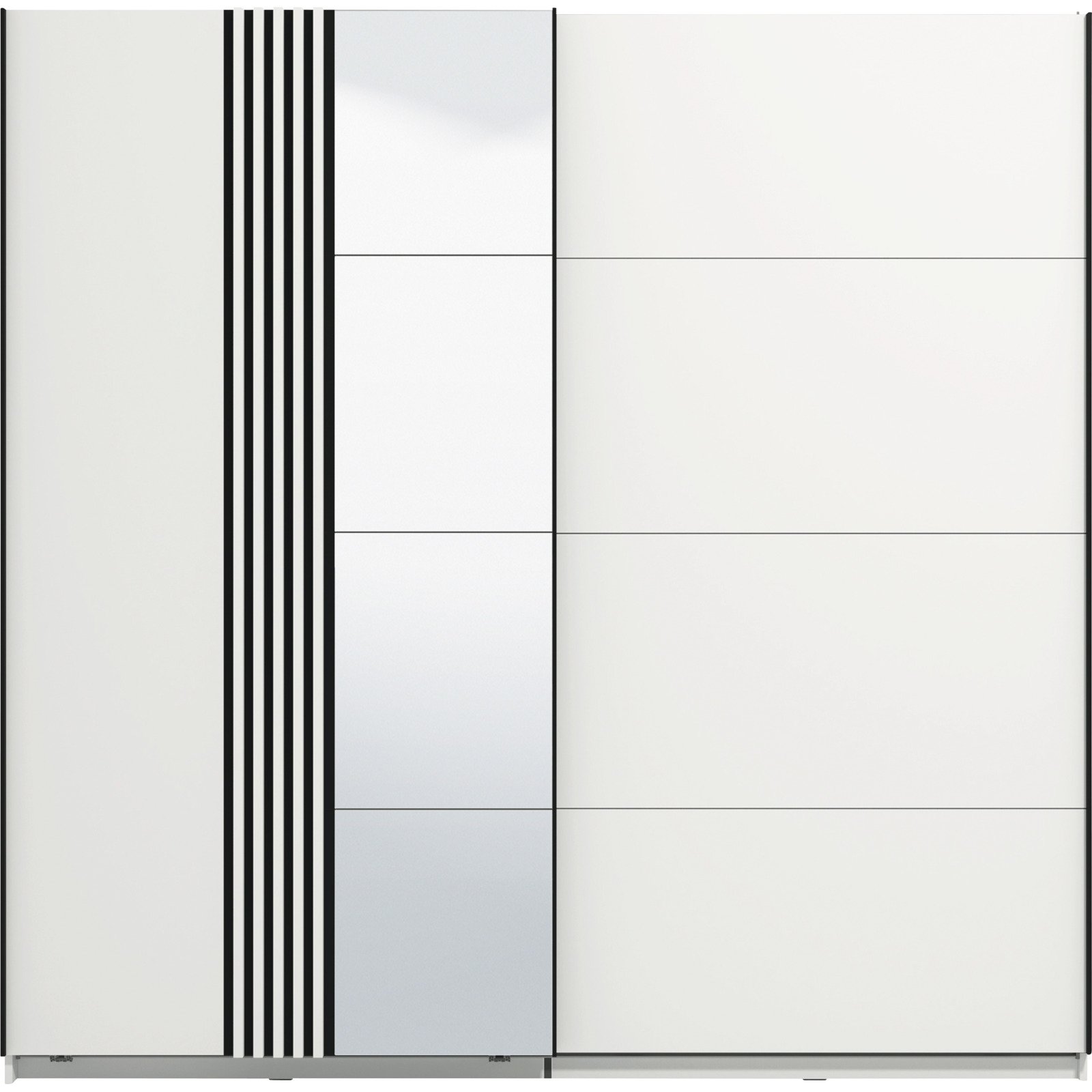 Schrank Ascalon Dekor weiss 220 x 217 x 61.5 cm, mit Spiegel