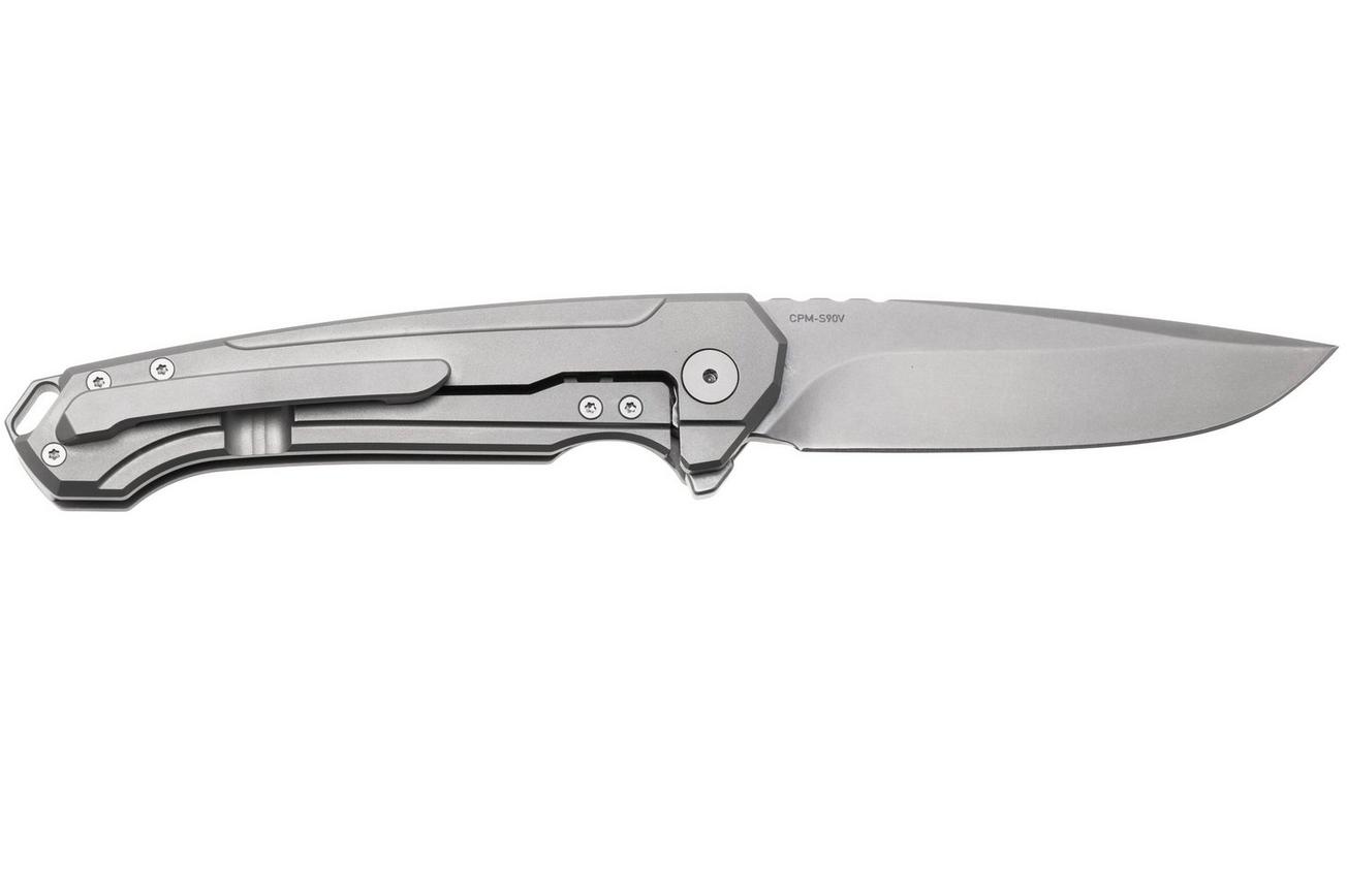 MK Knives & Tools Ingeni Urban Gray 01F-FP001 Stonewashed CPM S90V, Grey Anodized Titanium, zakmes