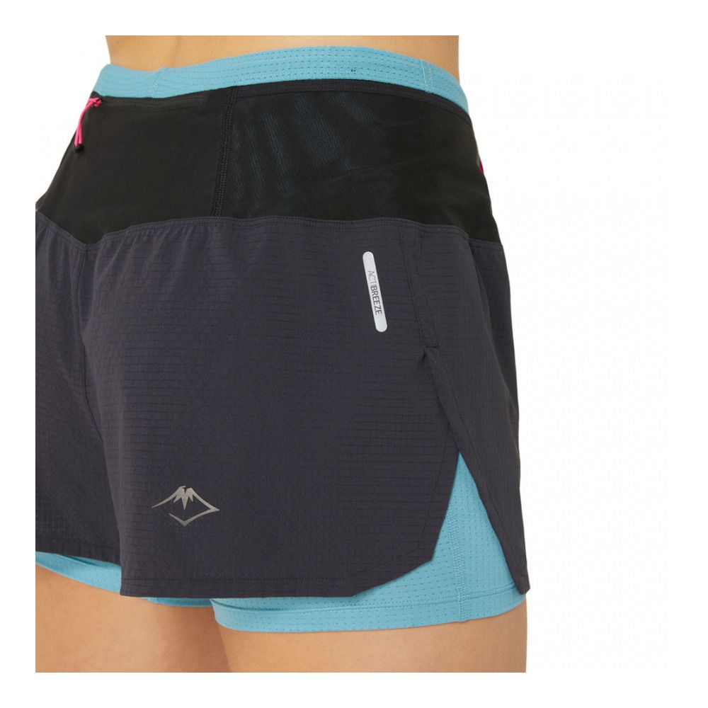 Asics FUJITRAIL 2-N-1 - Short Femme performance black/gris blue
