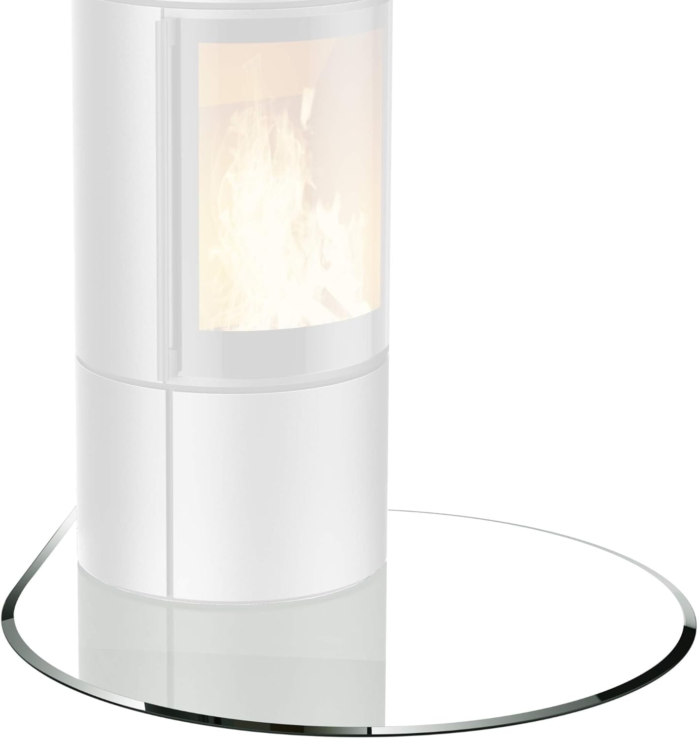 BIJON Glasplatte Tropfenbogen für Kaminofen mit Dichtlippe, Glasbodenplatte - Funkenschutzplatte Glas mit Facettenschliff, Kamin Hitzeschutz, ESG Sicherheitsglas 100 x 100 cm x 8 mm