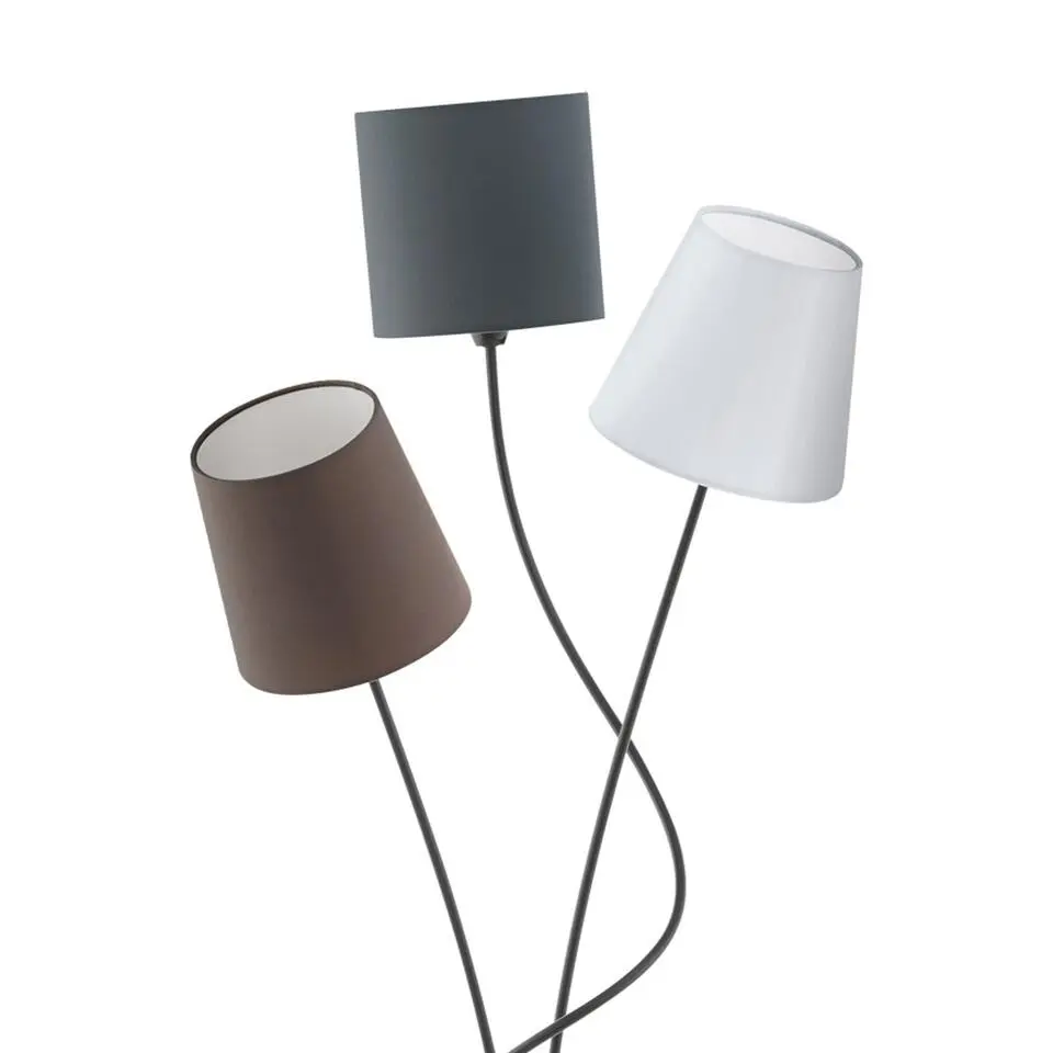 EGLO Maronda Vloerlamp - E14 - 152 cm - Zwart/Antraciet, Wit, Bruin