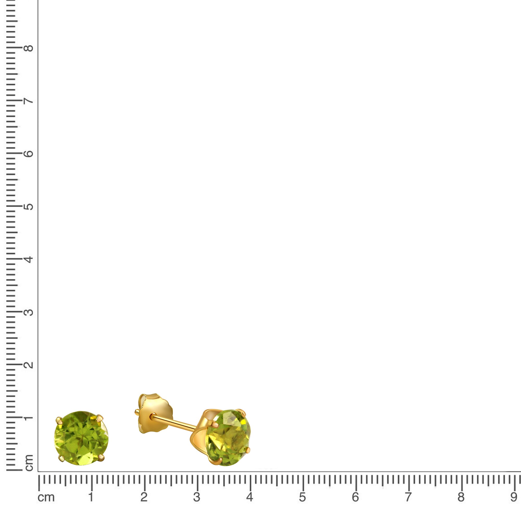 Fascination by Ellen K. Ohrringe 333 Gold mit echten Peridot-Steinen 5mm