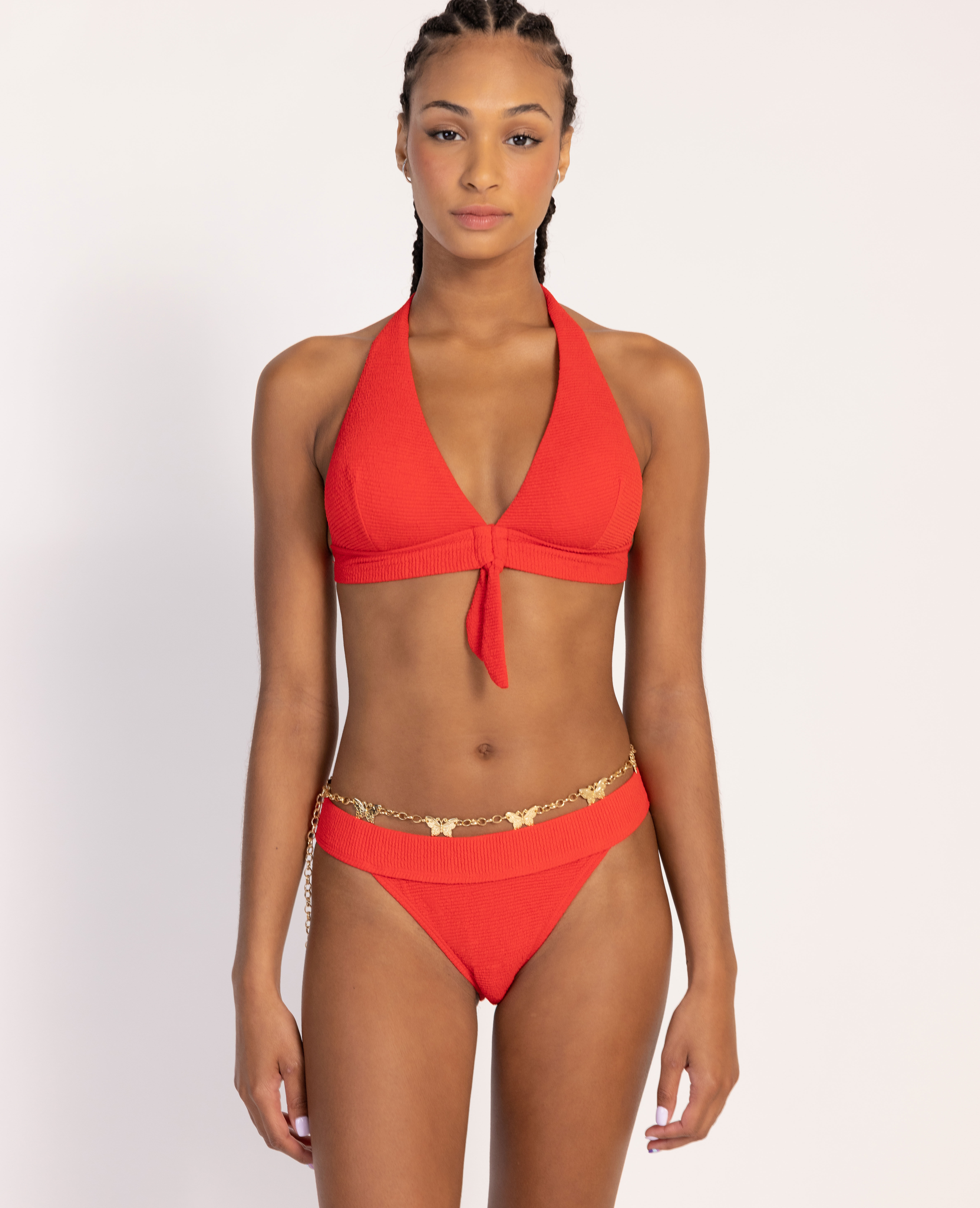 Bas de maillot culotte échancrée - Rouge